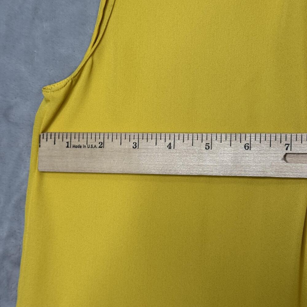 Banana Republic Sleeveless Blouse Womens XS Yellow Black Trim Layered Top - Picture 6 of 9